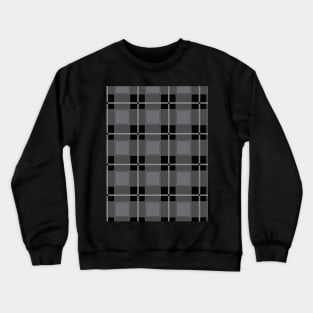 Gray and Black Flannel-Plaid Pattern Crewneck Sweatshirt